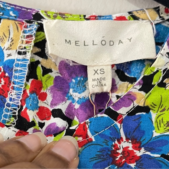 Melloday Womens Dress Size X-Small XS Multicolored Patchwork Floral NWT - Picture 6 of 15